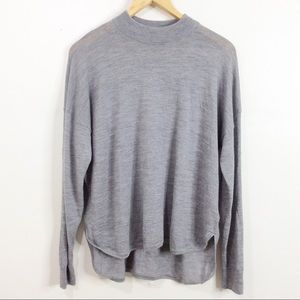 Madewell Mockneck Wool Sweater Top Gray Medium